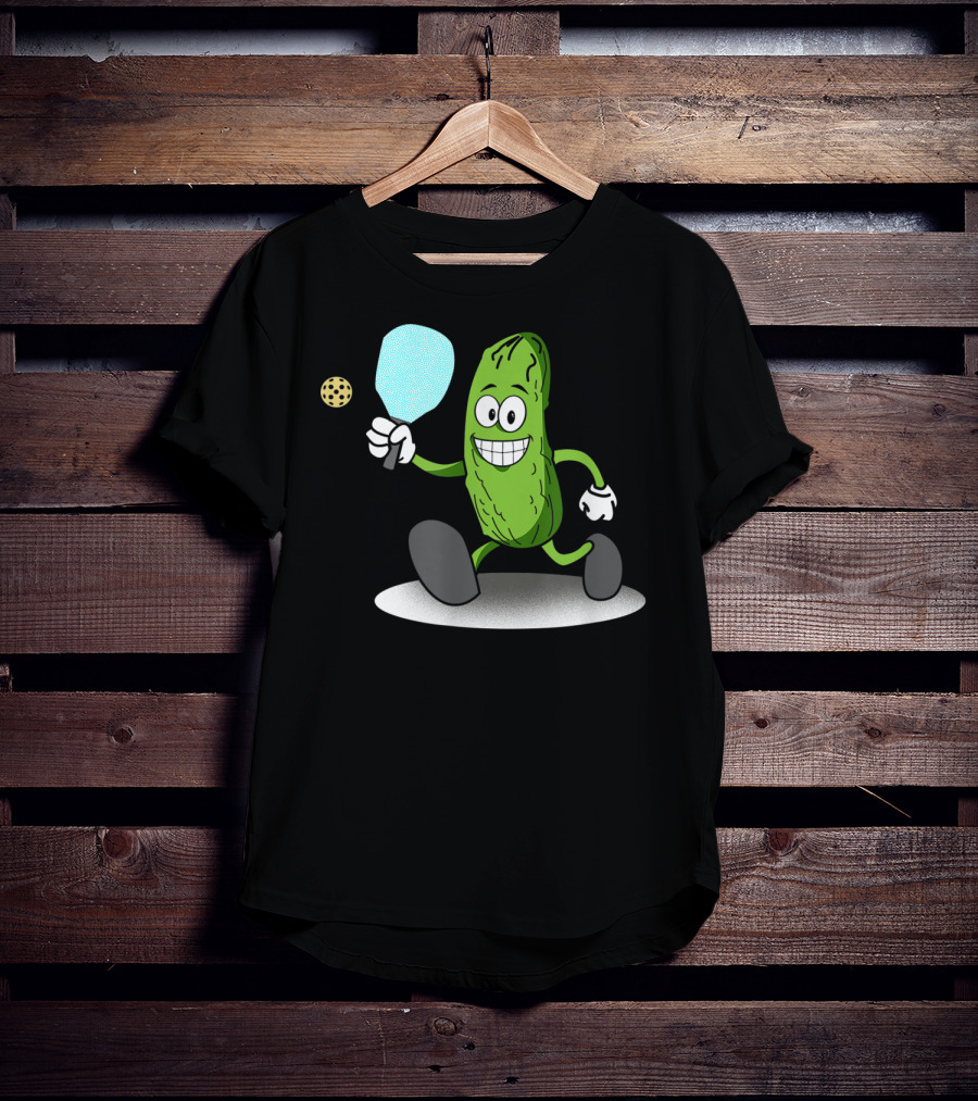 Funny Pickleball Pickle Playing Paddle Sports T-Shirt