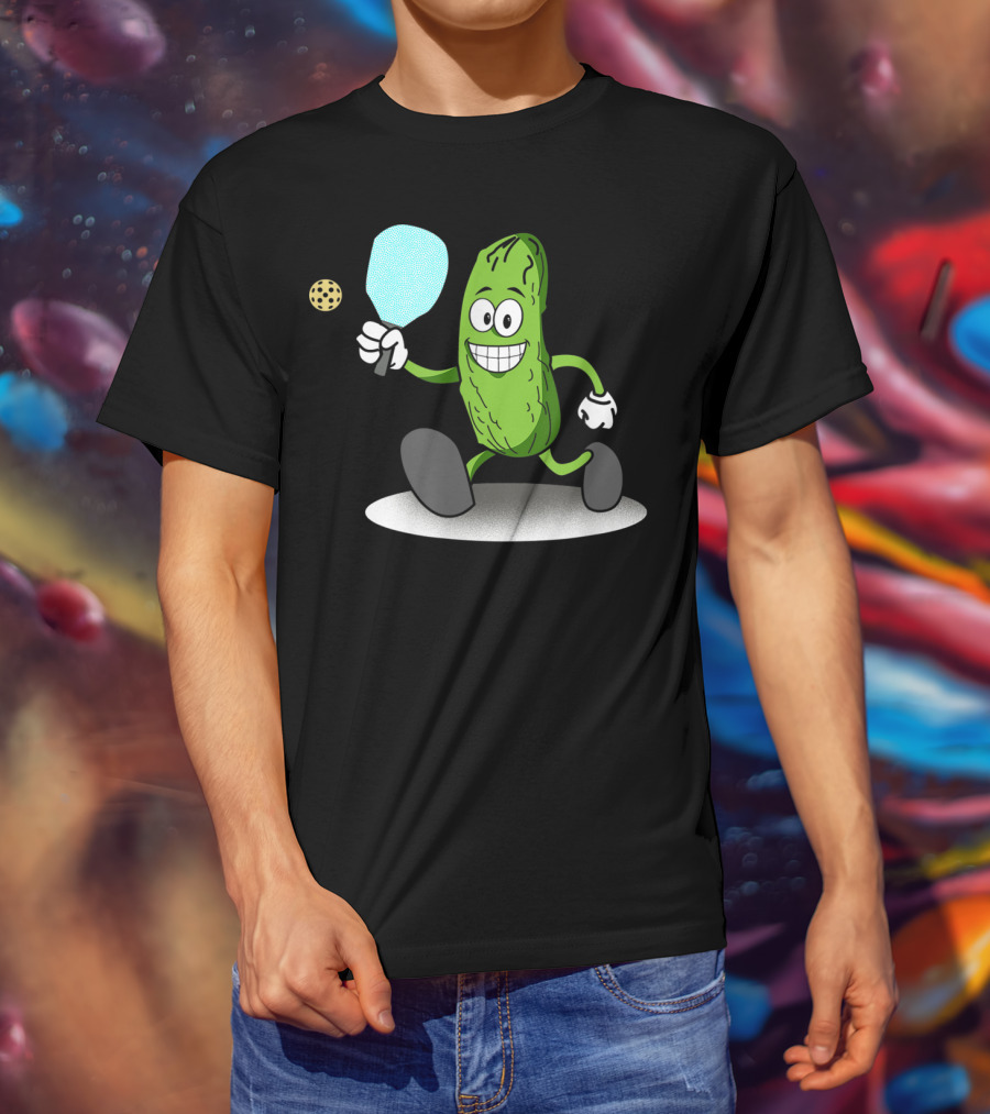 Funny Pickleball Pickle Playing Paddle Sports T-Shirt
