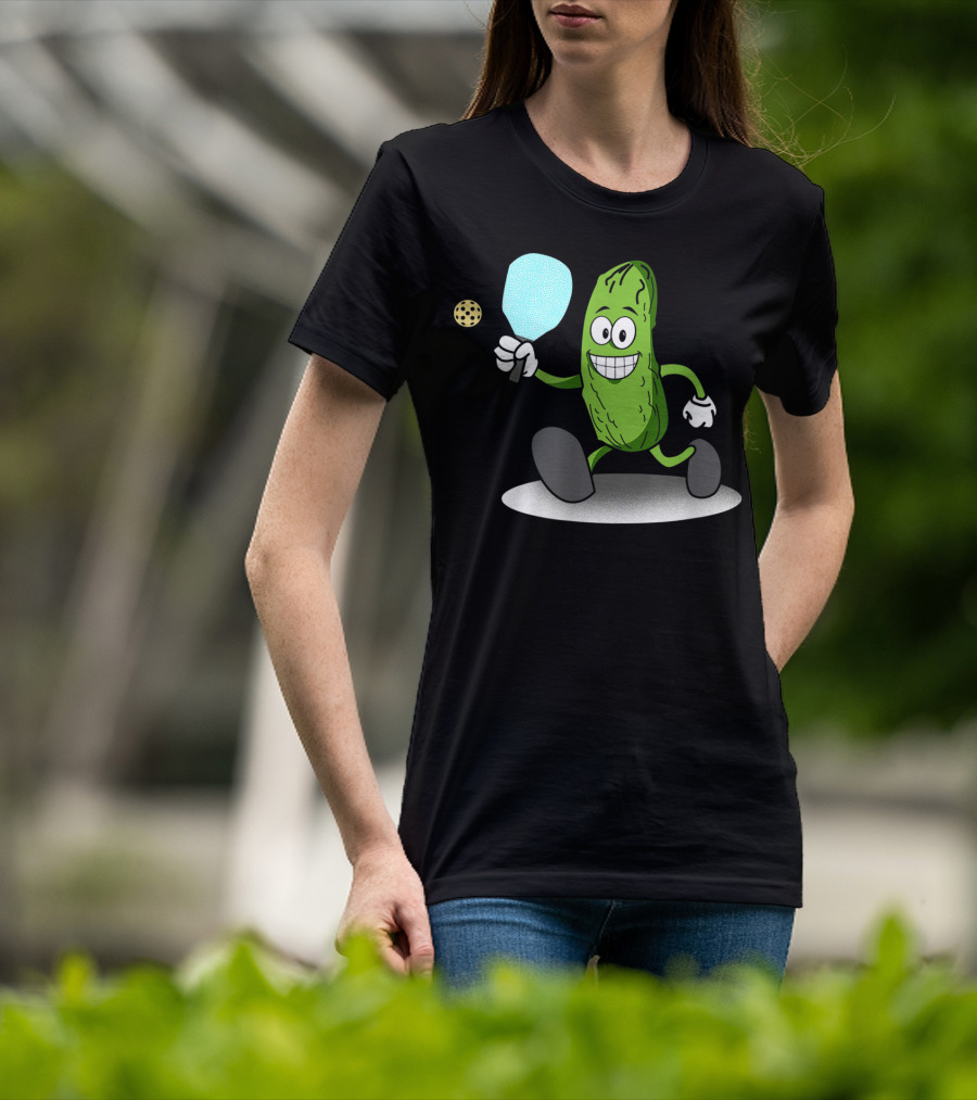 Funny Pickleball Pickle Playing Paddle Sports T-Shirt