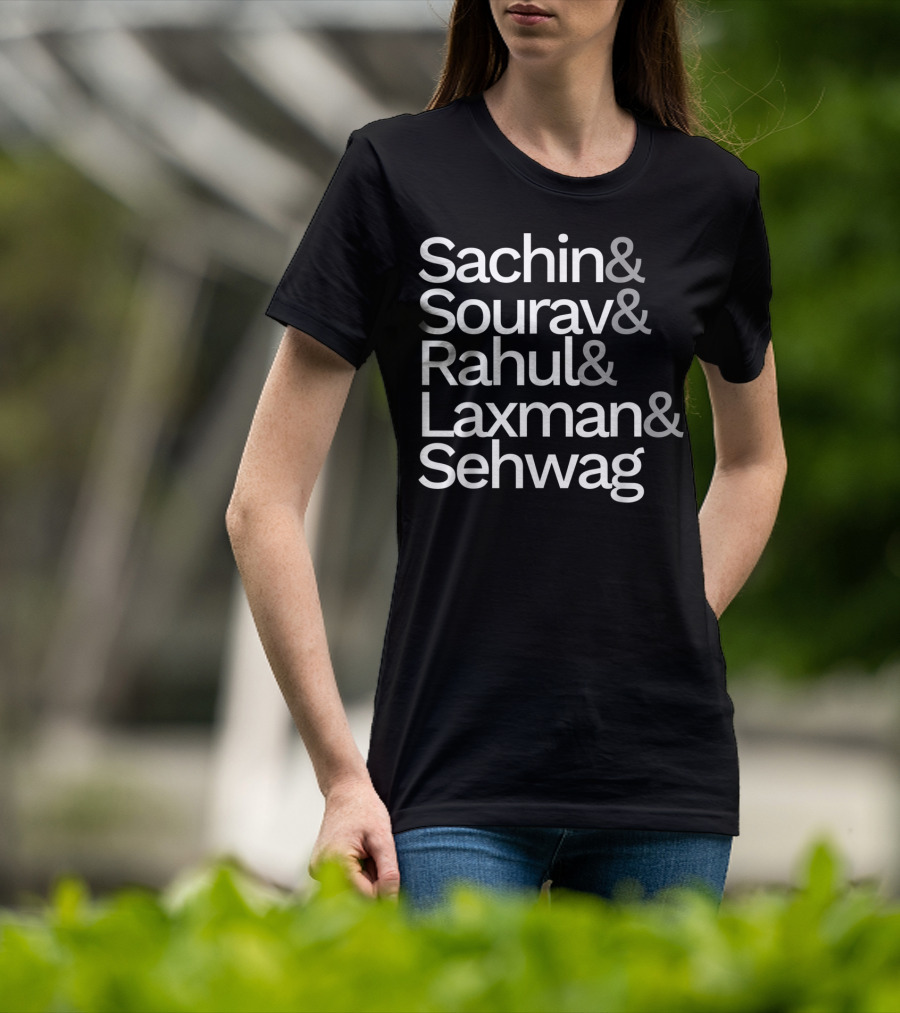 Sachin Sourav Rahul Laxman Sehwag Indian Cricket Team Fan Jersey T-Shirt