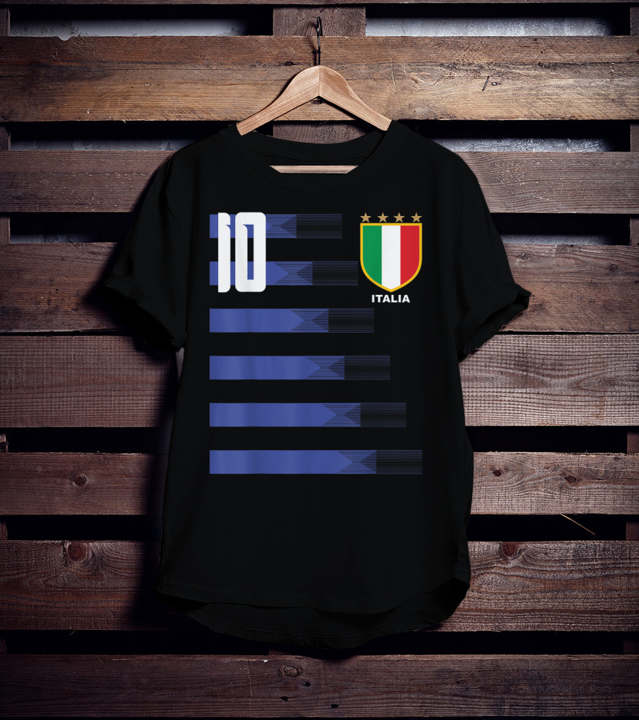 Italia Calcio Soccer Shirt Italian Flag Icon Number 10 T-Shirt