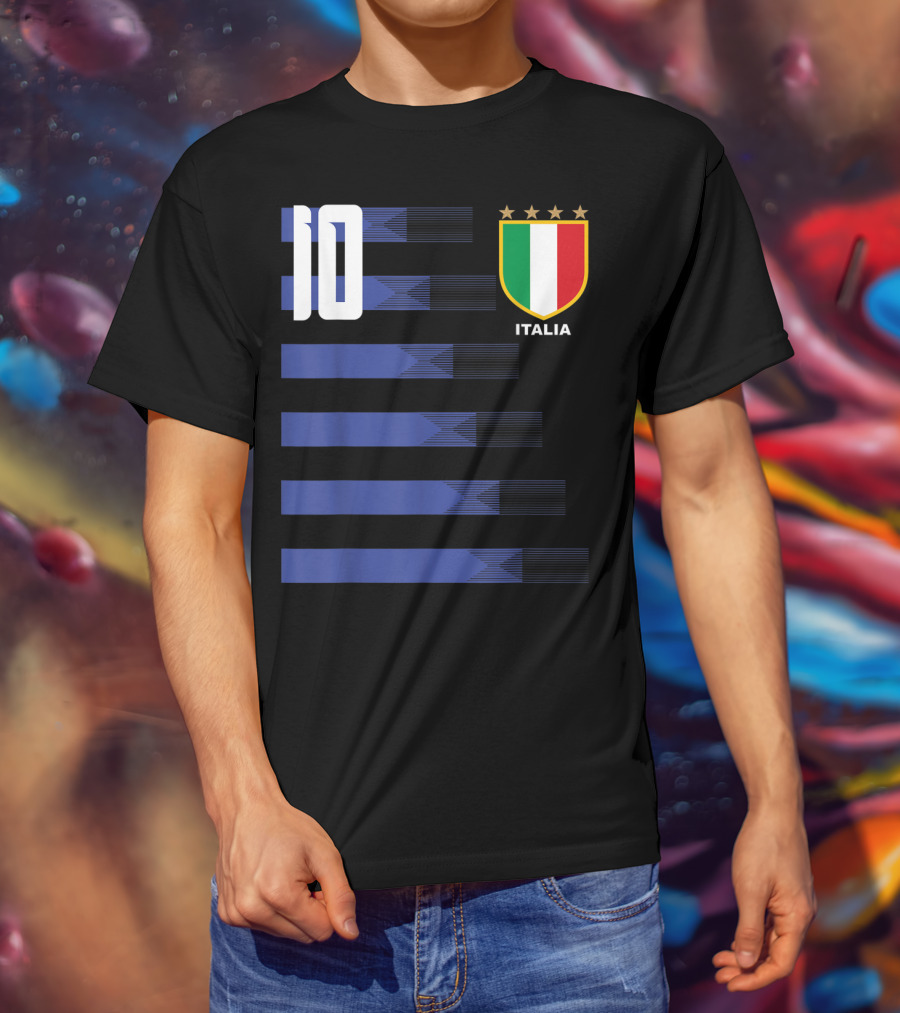 Italia Calcio Soccer Shirt Italian Flag Icon Number 10 T-Shirt