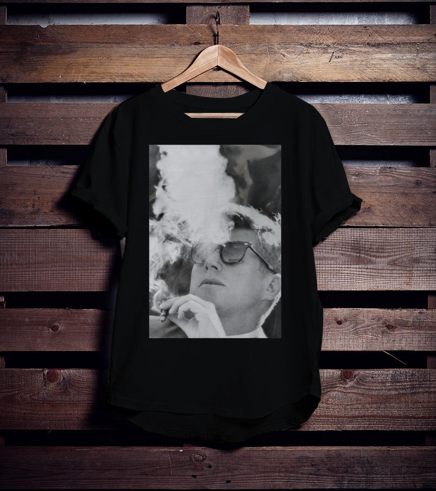 JFK Smoking With Shades John Kennedy Iconic Cigar Image T-Shirt