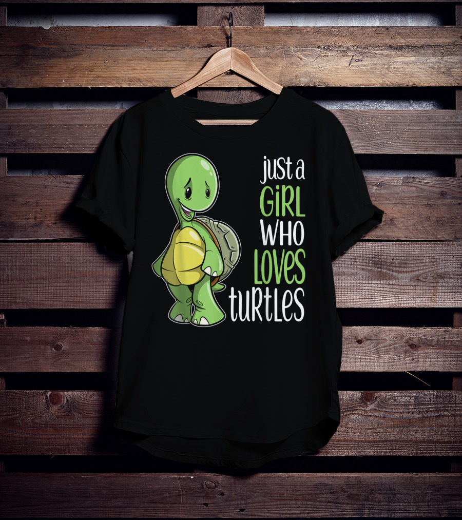Just A Girl Who Loves Turtles Cute Cartoon T-Shirt