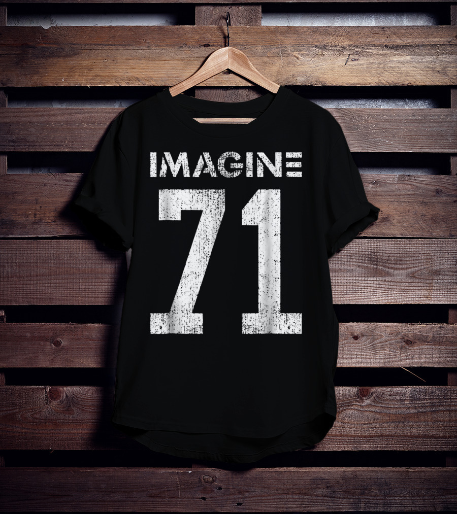 IMAGINE 71 Mens White Retro Style Shirt Sportswear T-Shirt
