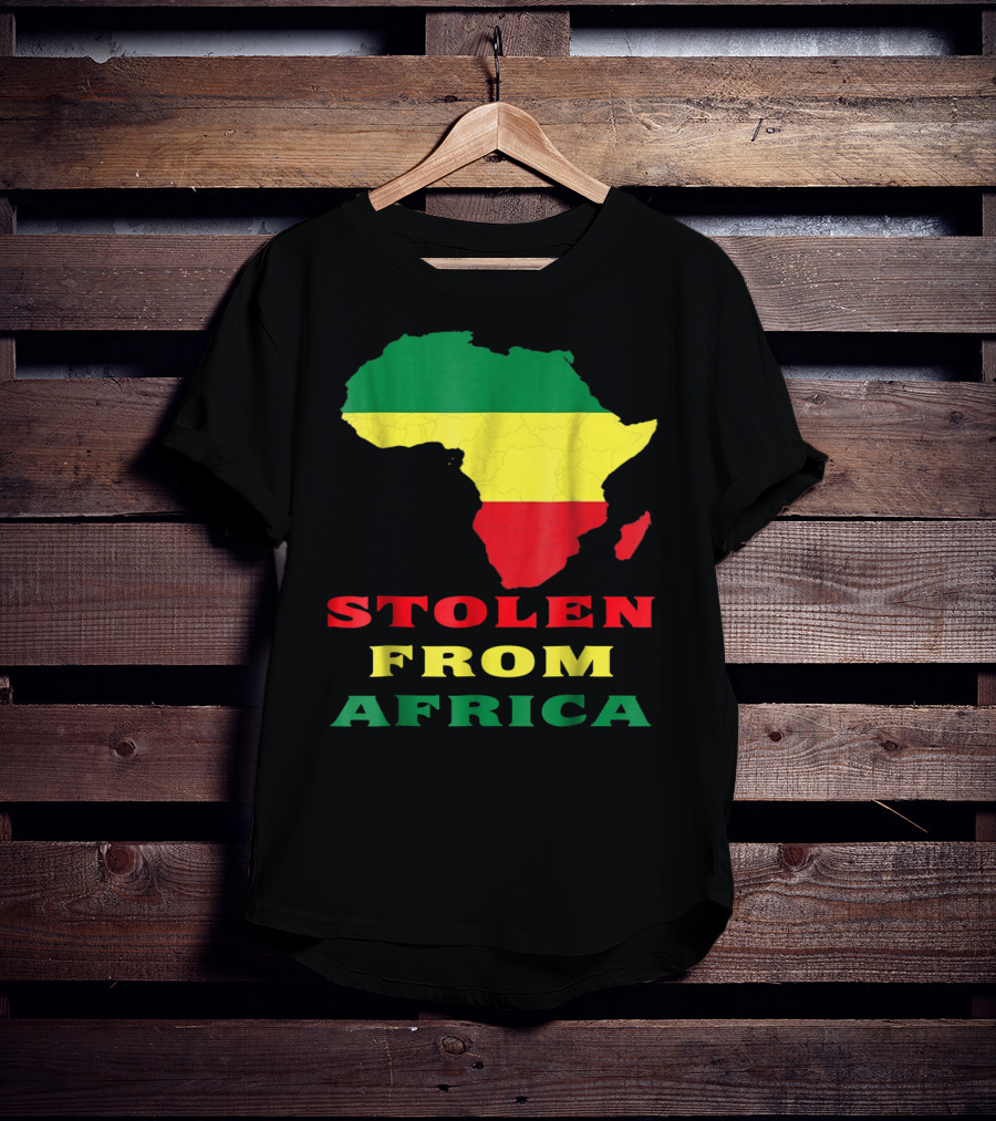 Stolen From Africa Flag Colors Map T-Shirt