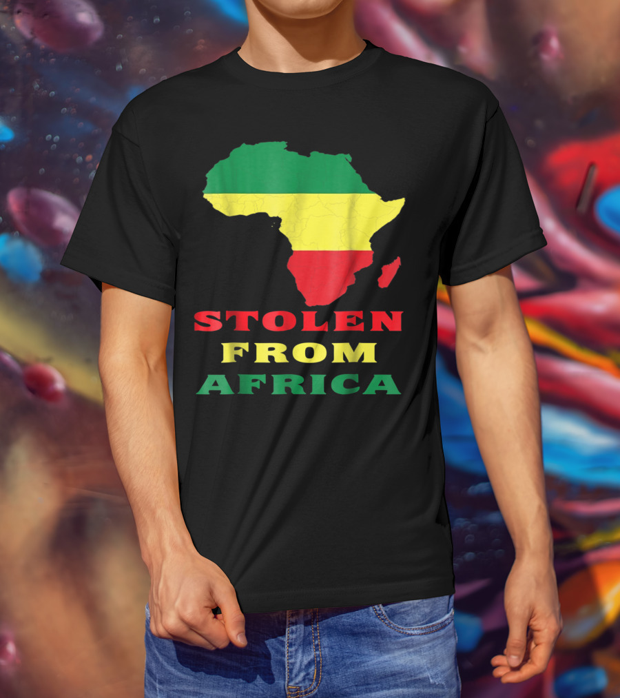 Stolen From Africa Flag Colors Map T-Shirt