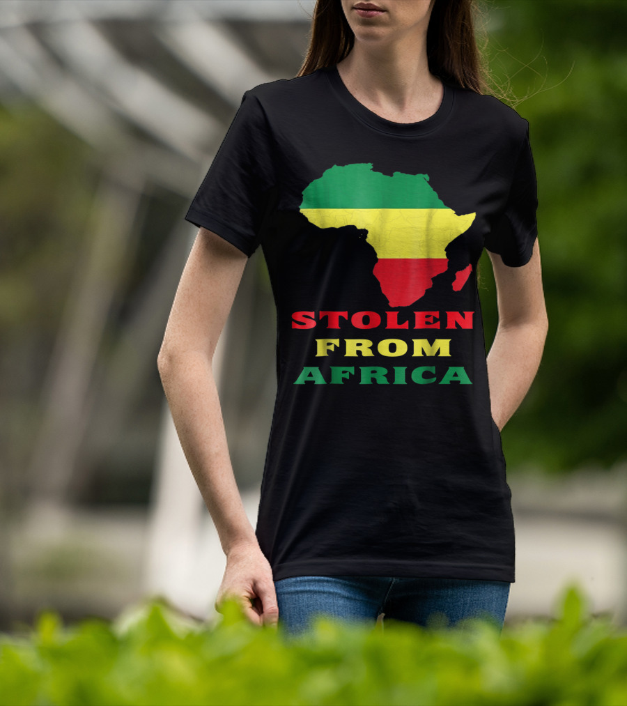 Stolen From Africa Flag Colors Map T-Shirt