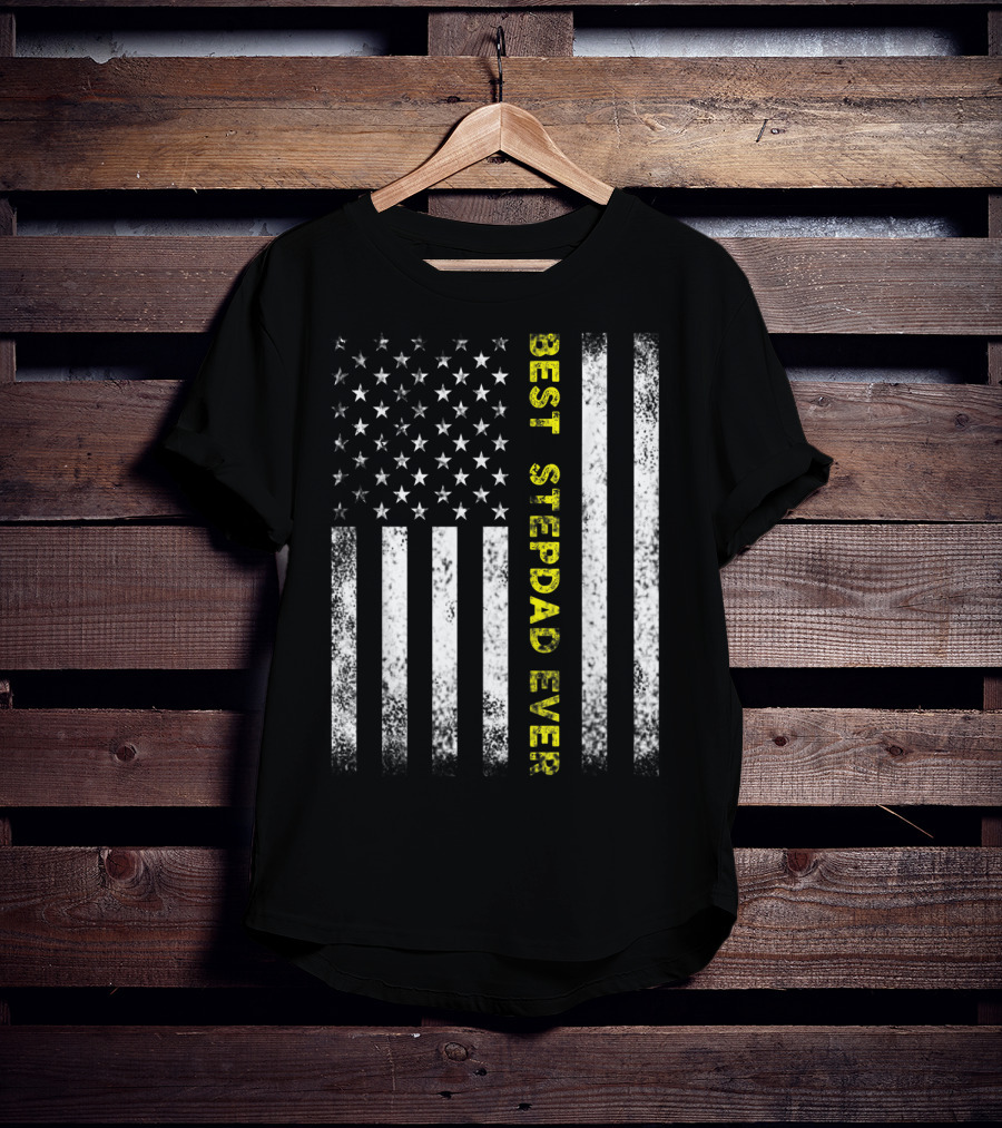 Best Stepdad Ever American Flag T-Shirt