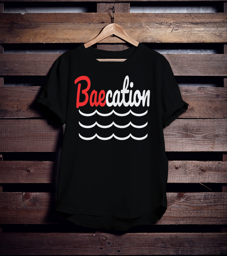 Baecation Waves Design Vacation T-Shirt