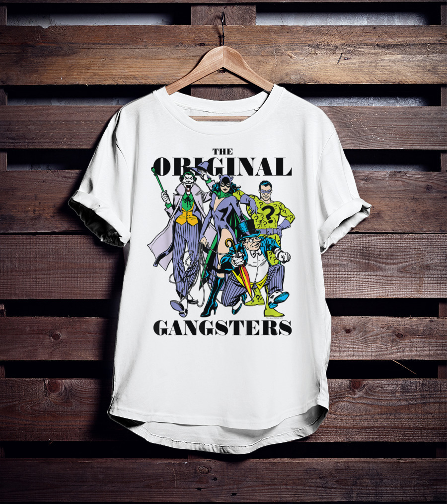 The Original Gangsters Batman Villains Joker Catwoman Riddler Penguin T-Shirt