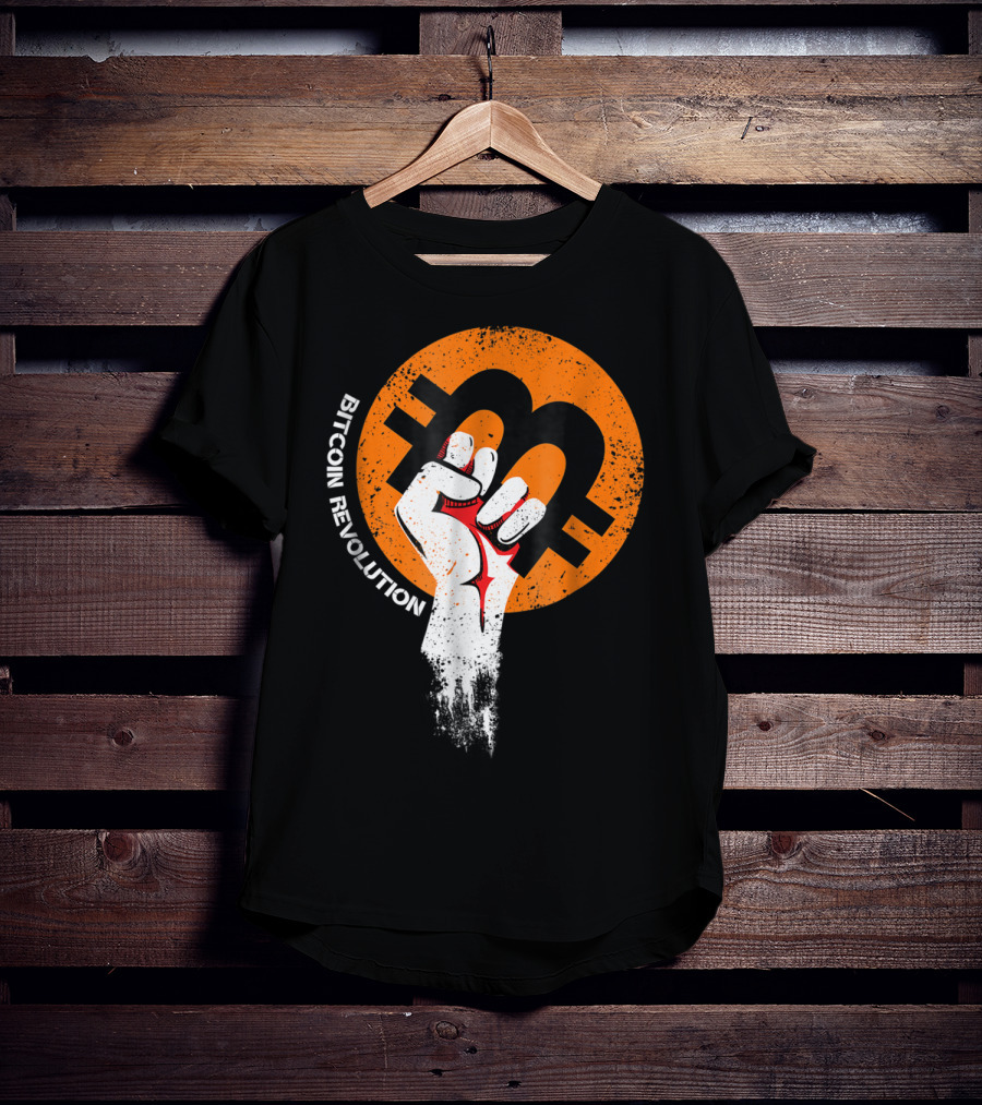 Bitcoin Cryptocurrency BTC Revolution Fist T-Shirt
