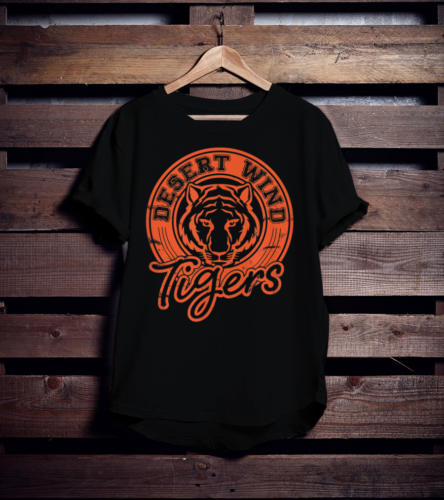 Desert Wind Middle School Tigers Distressed Logo DWMS T-Shirt