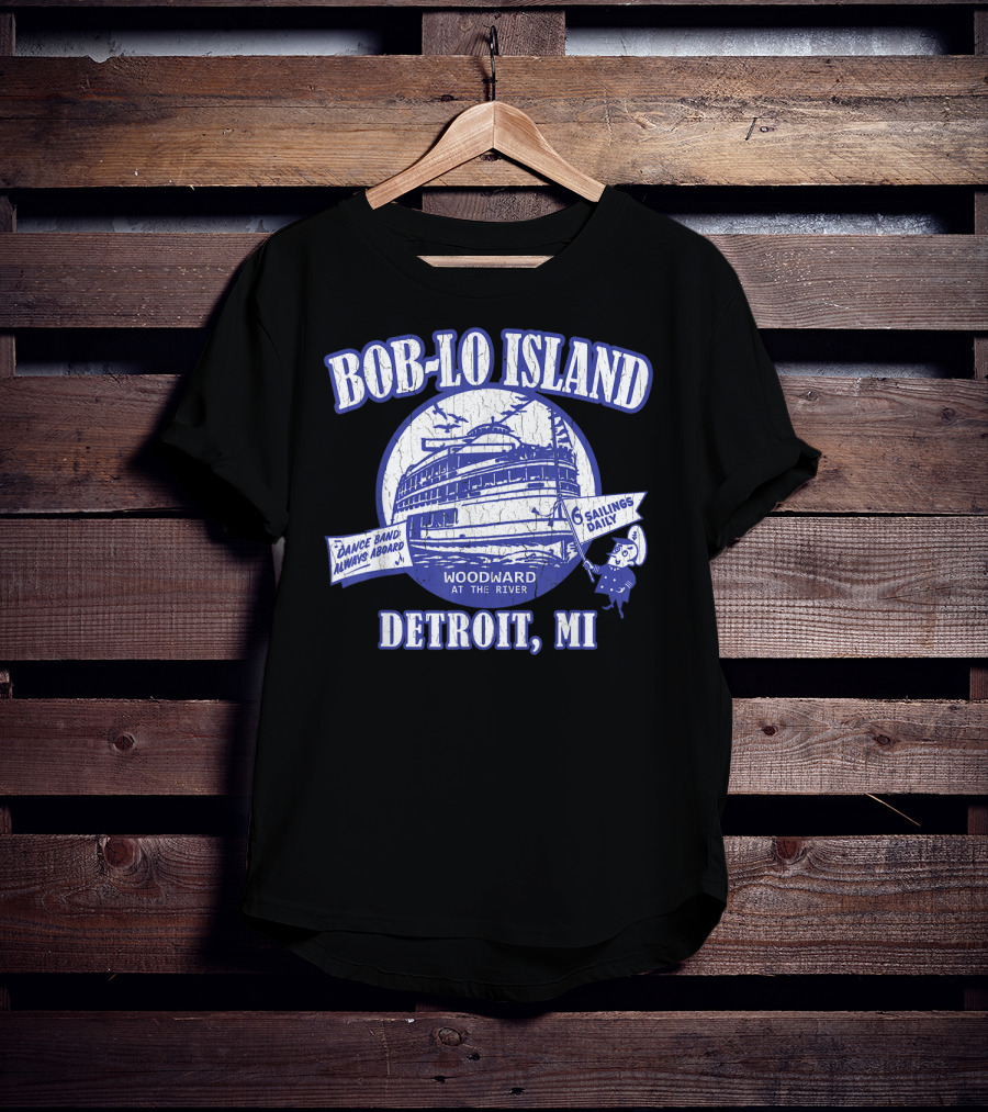 Bob-Lo Island Detroit MI Dance Band Woodward At The River 6 Sailings Daily Vintage Look T-Shirt
