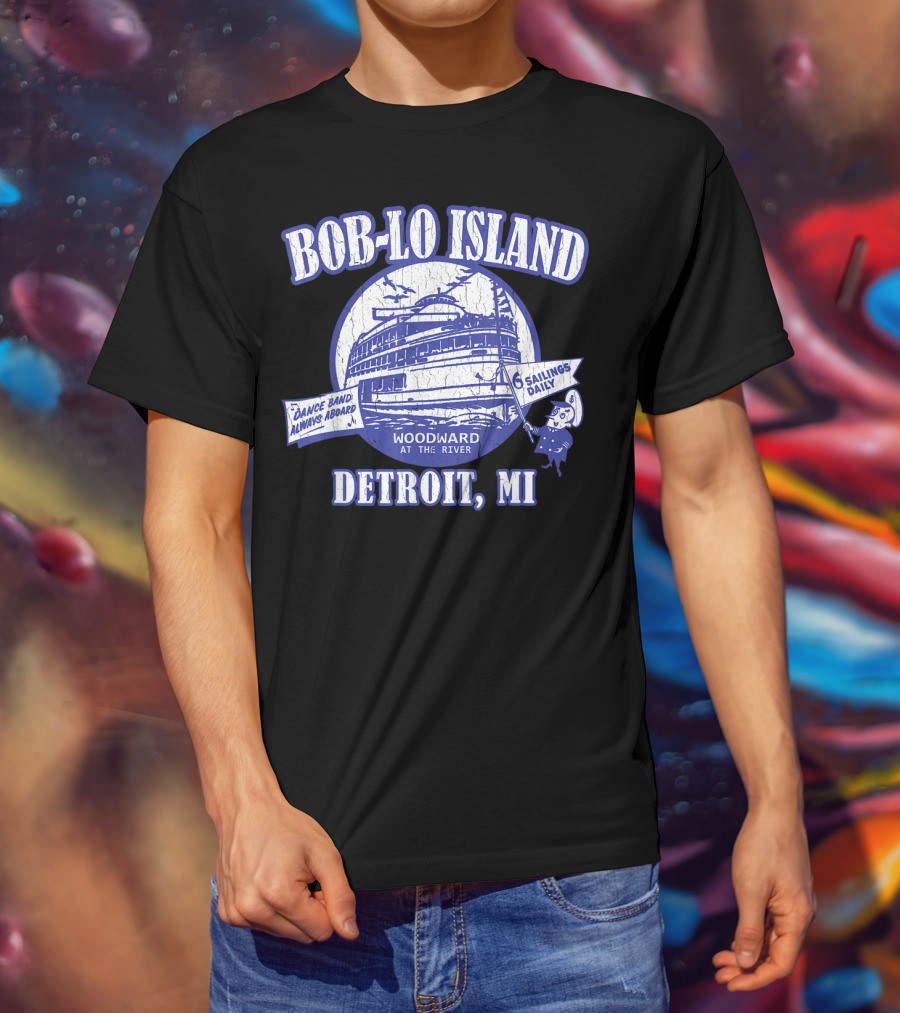 Bob-Lo Island Detroit MI Dance Band Woodward At The River 6 Sailings Daily Vintage Look T-Shirt