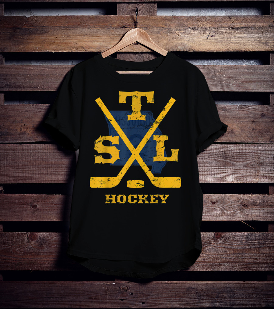 Distressed St Louis Missouri STL Hockey Sticks T-Shirt
