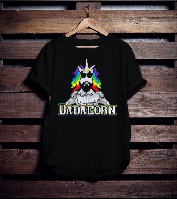 Dadacorn Rainbow Unicorn Man With Sunglasses T-Shirt