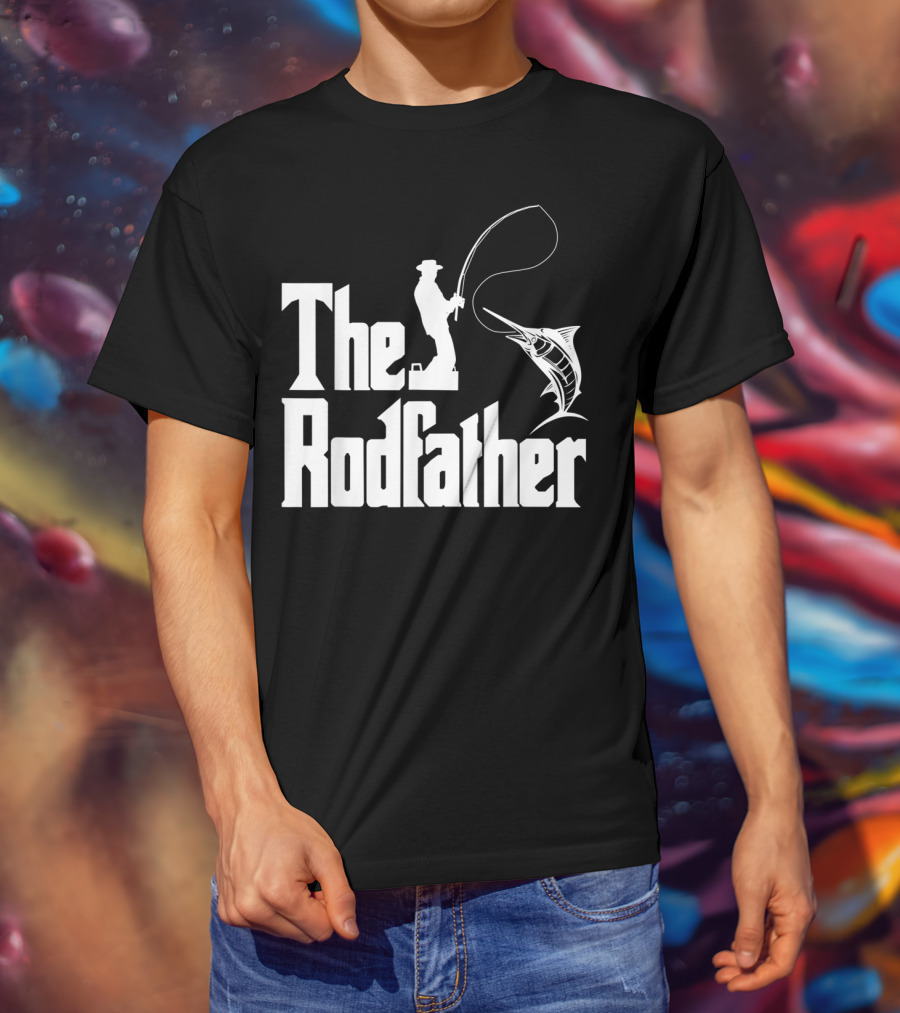The Rodfather Funny Fishing Fishermen Marlin Iconic Reference T-Shirt