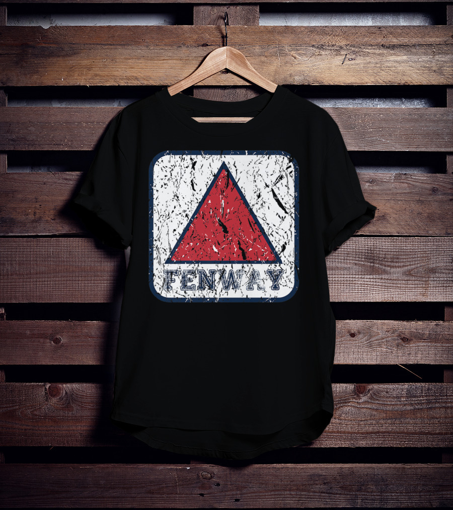 Fan Of Fenway Boston Distressed Baseball Sign Triangle T-Shirt