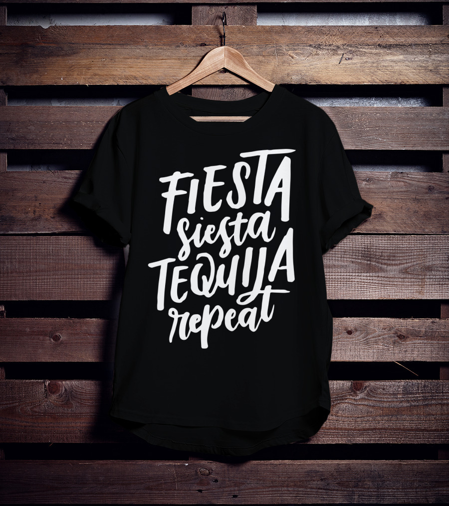 Fiesta Siesta Tequila Repeat Mexican Cinco De Mayo T-Shirt