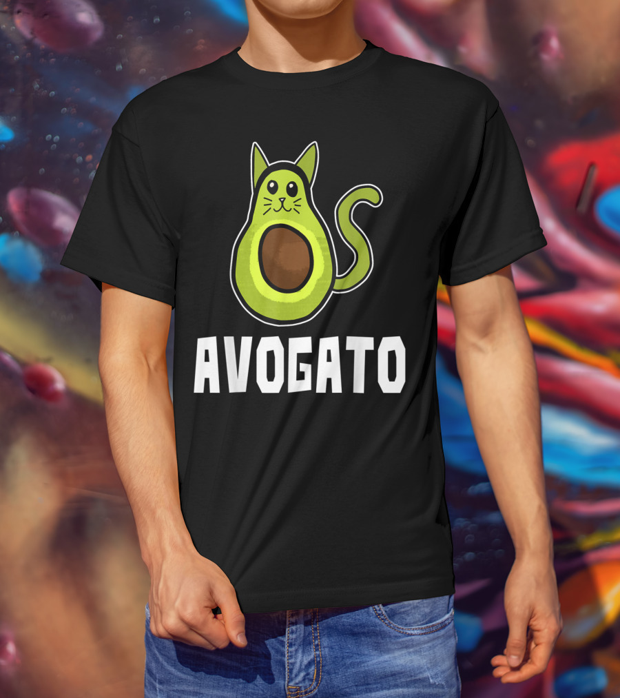 Avogato Funny Avocado Cat Lover Keto Diet T-Shirt