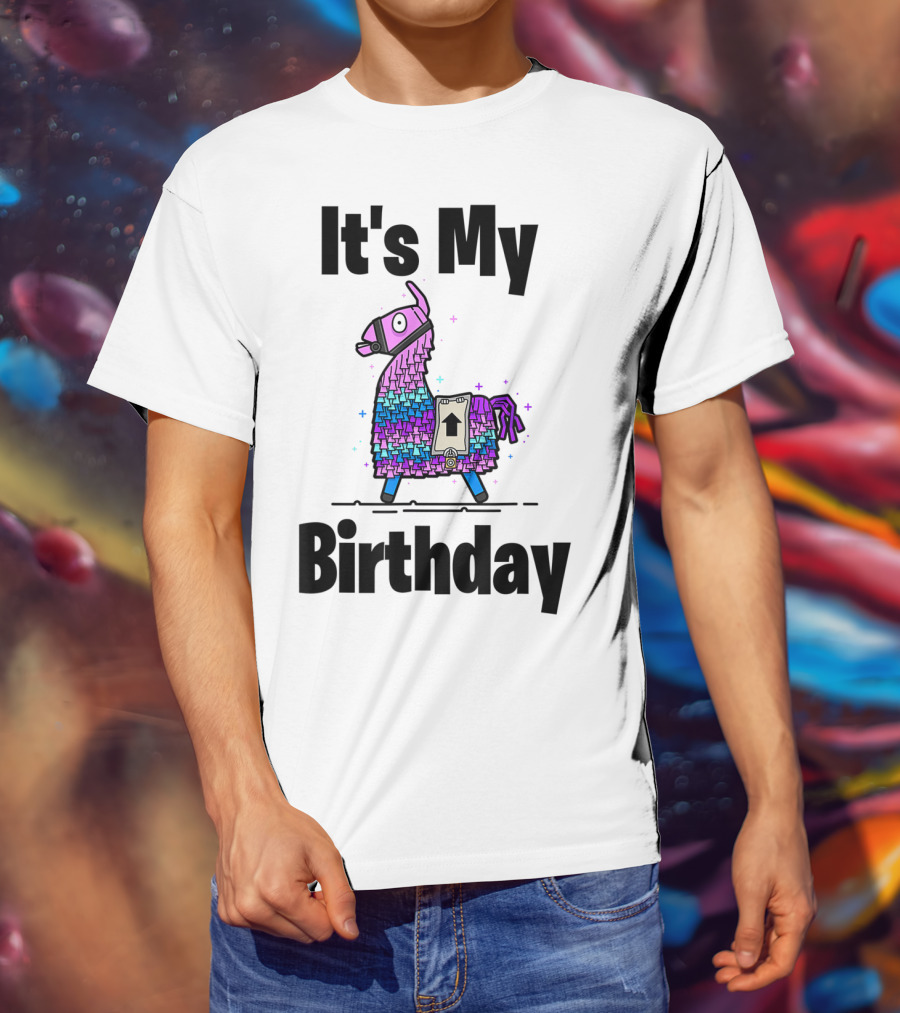 It's My Birthday Llama Purple Gamer Bday Gaming T-Shirt