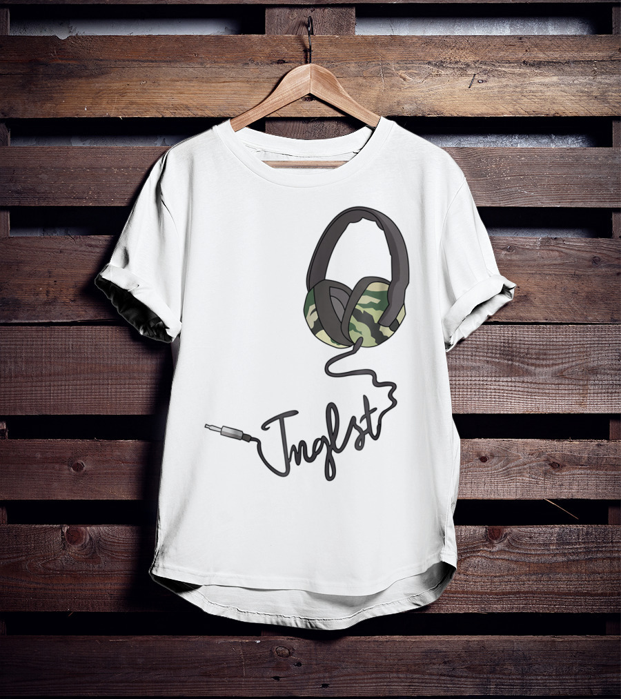Jungle Music Junglist Drum And Bass Headphones Camo T-Shirt