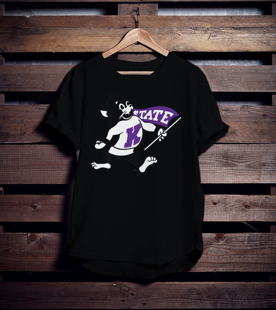 K State Wildcats NCAA State Mascot Flag T-Shirt