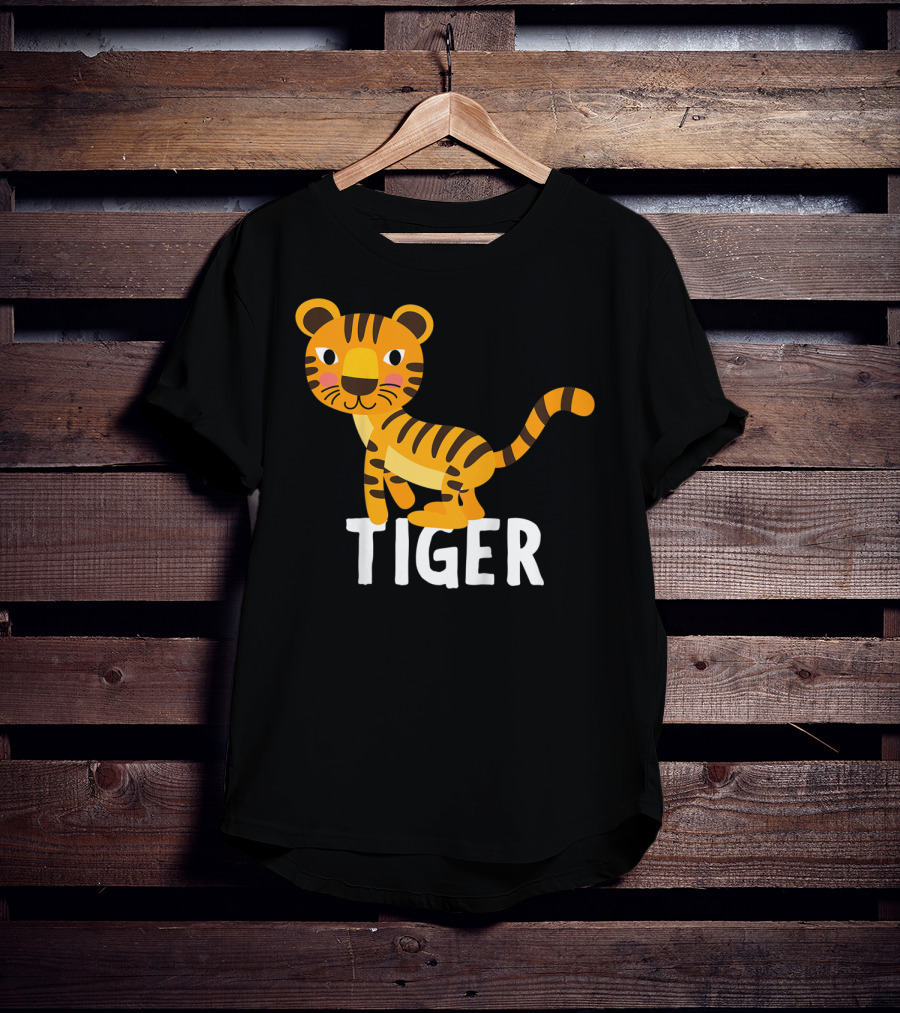 Tiger Cartoon Illustration For Kids And Girls T-Shirt