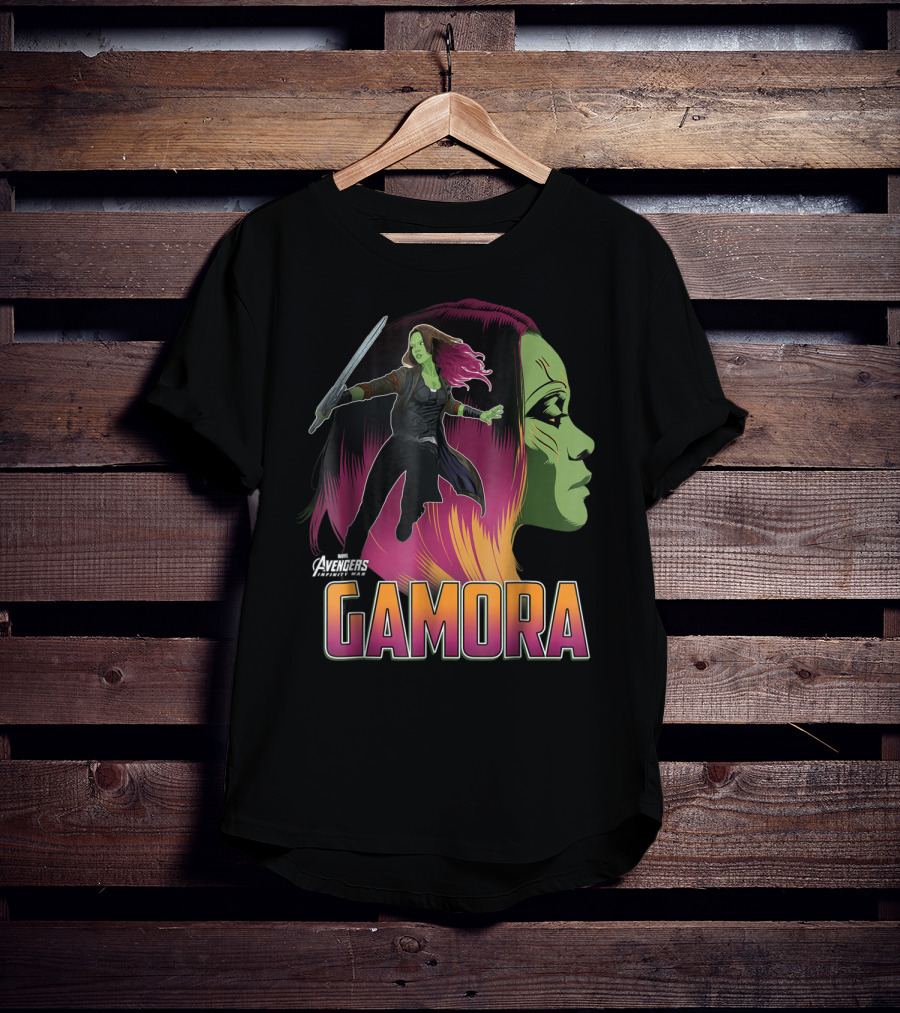 Avengers Infinity War Gamora Profile And Action Pose T-Shirt