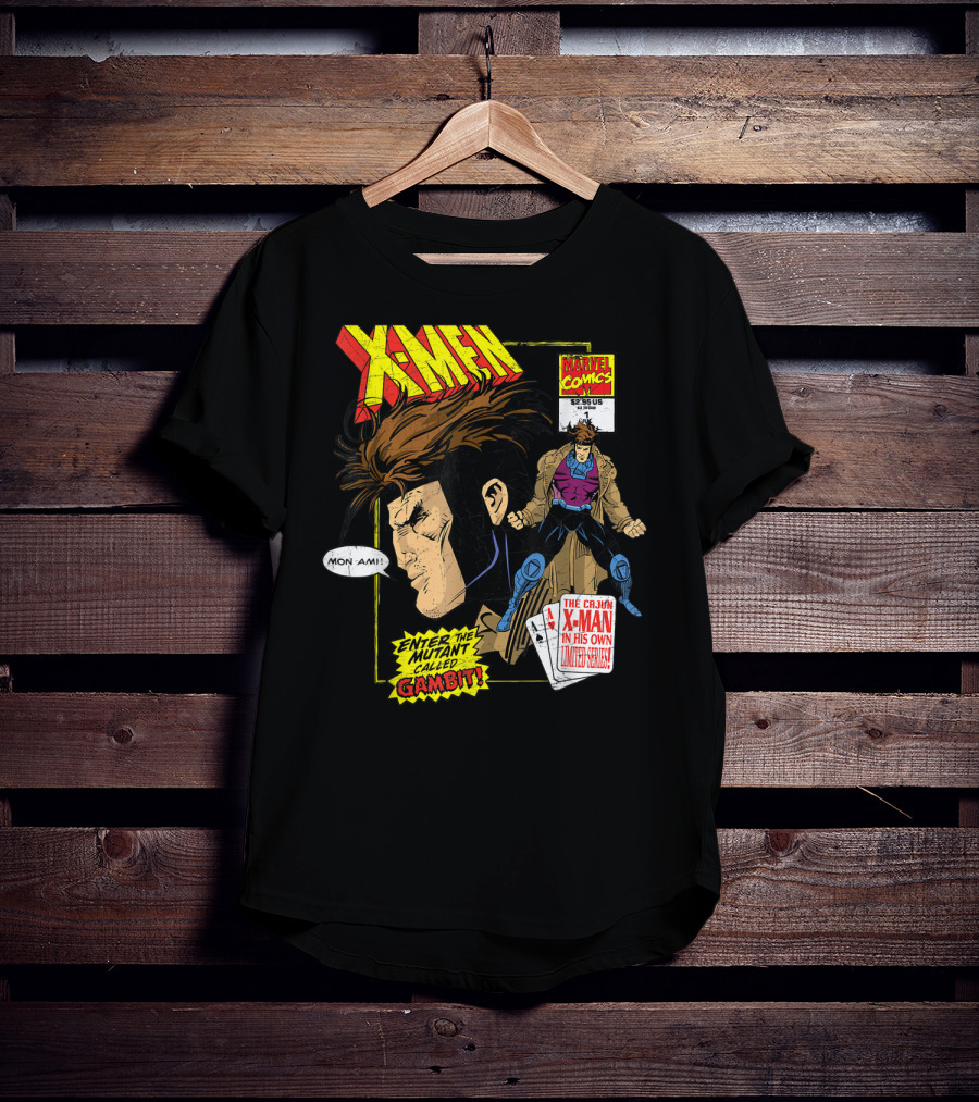 Marvel X-Men Comics Enter The Mutant Gambit Cajun Remy LeBeau Mon Ami T-Shirt