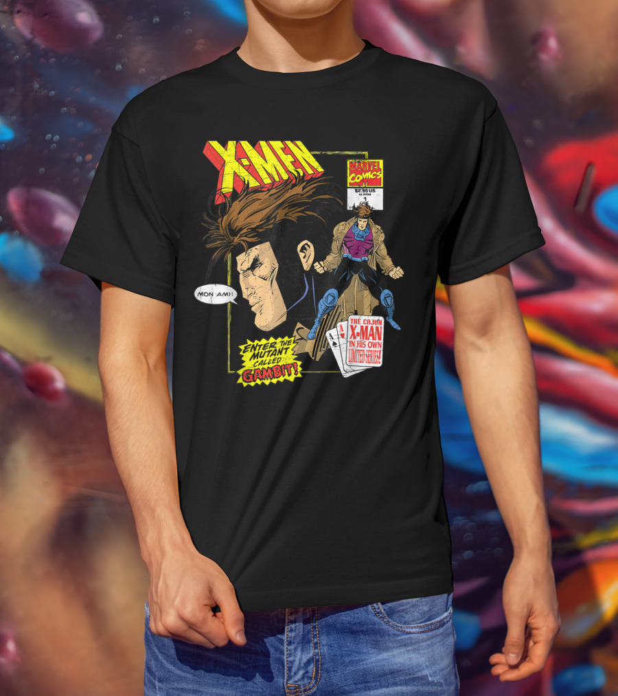 Marvel X-Men Comics Enter The Mutant Gambit Cajun Remy LeBeau Mon Ami T-Shirt