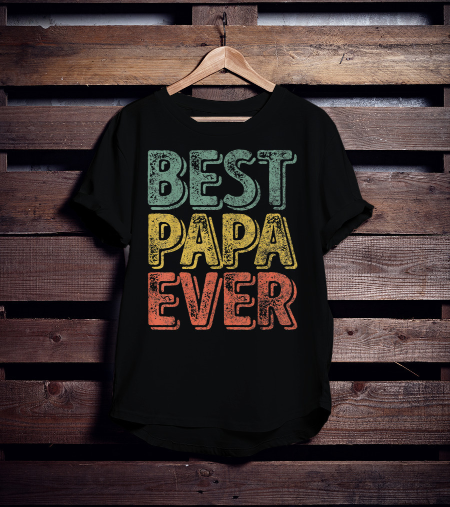Best Papa Ever Bold Retro Style Father's Day T-Shirt