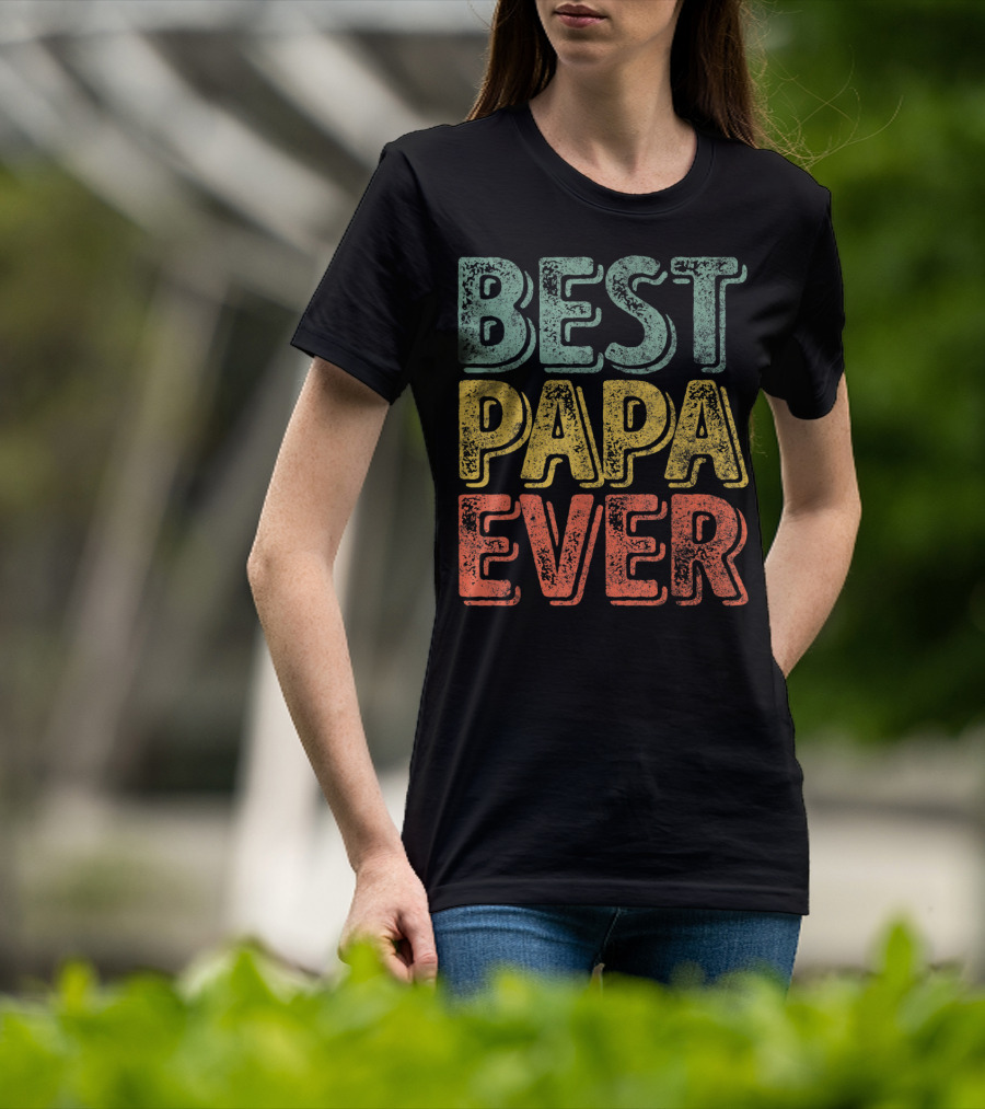 Best Papa Ever Bold Retro Style Father's Day T-Shirt