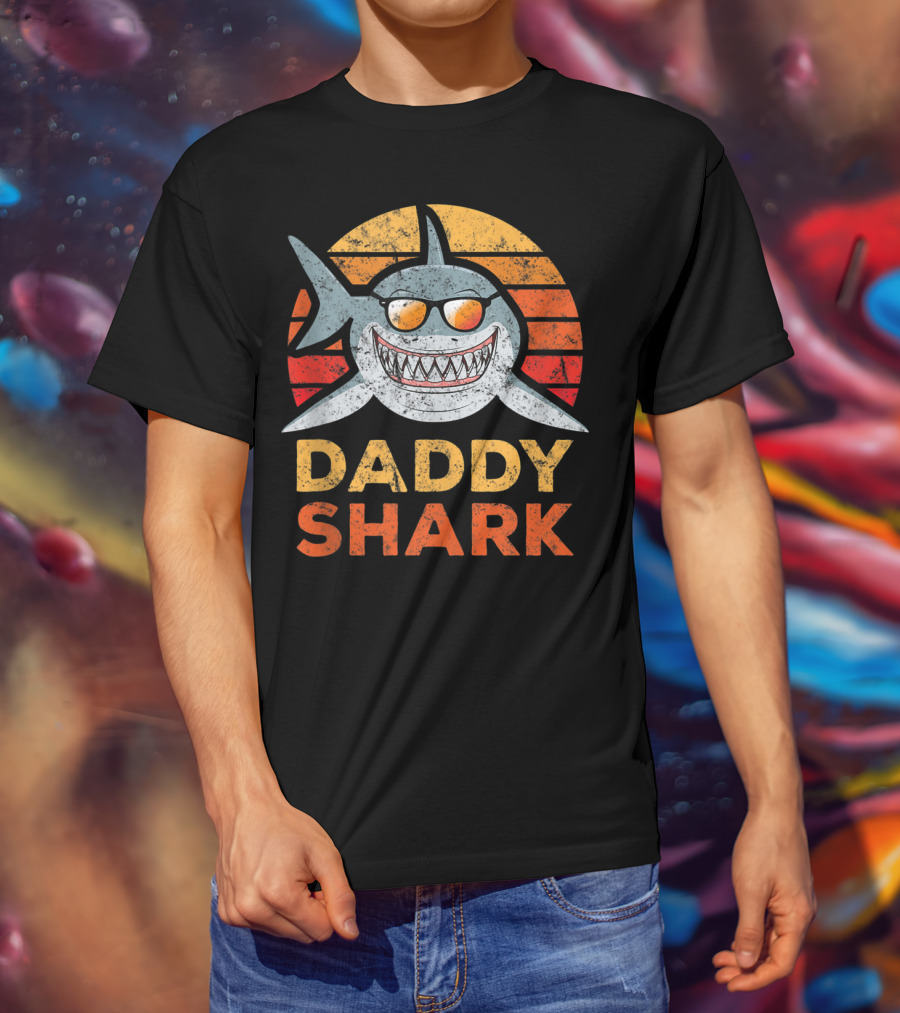 Daddy Shark Tropical Sunset T-Shirt