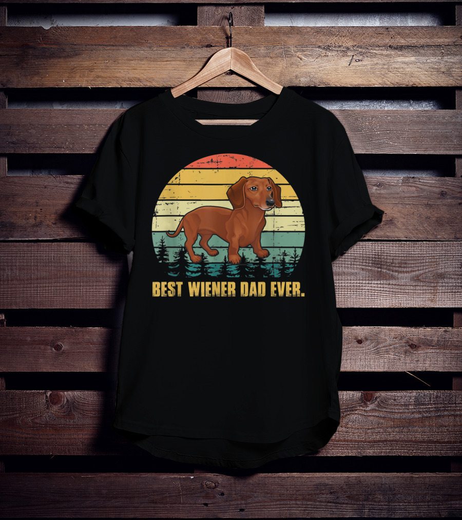 Best Wiener Dad Ever Mens Vintage Dachshund T-Shirt