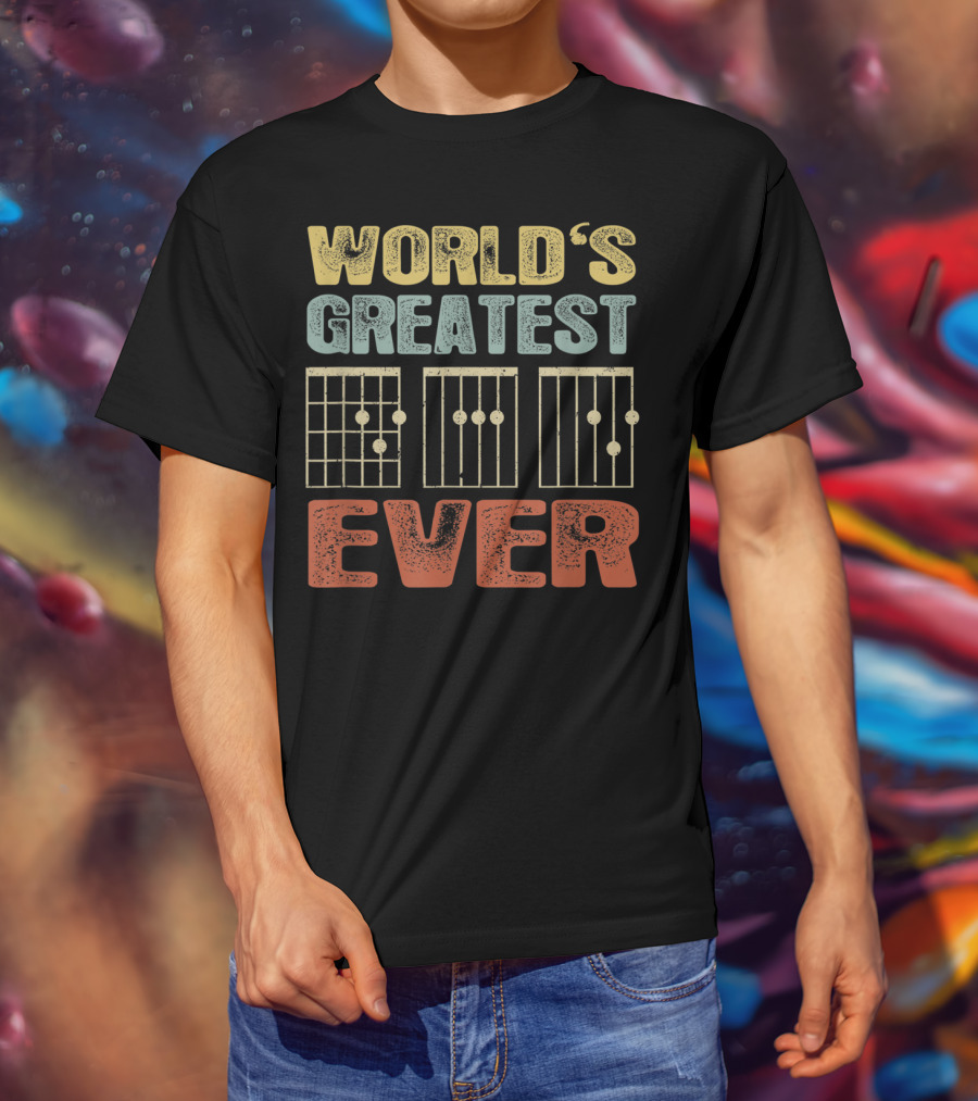 World's Greatest Dad Vintage Guitar Chord Ever T-Shirt