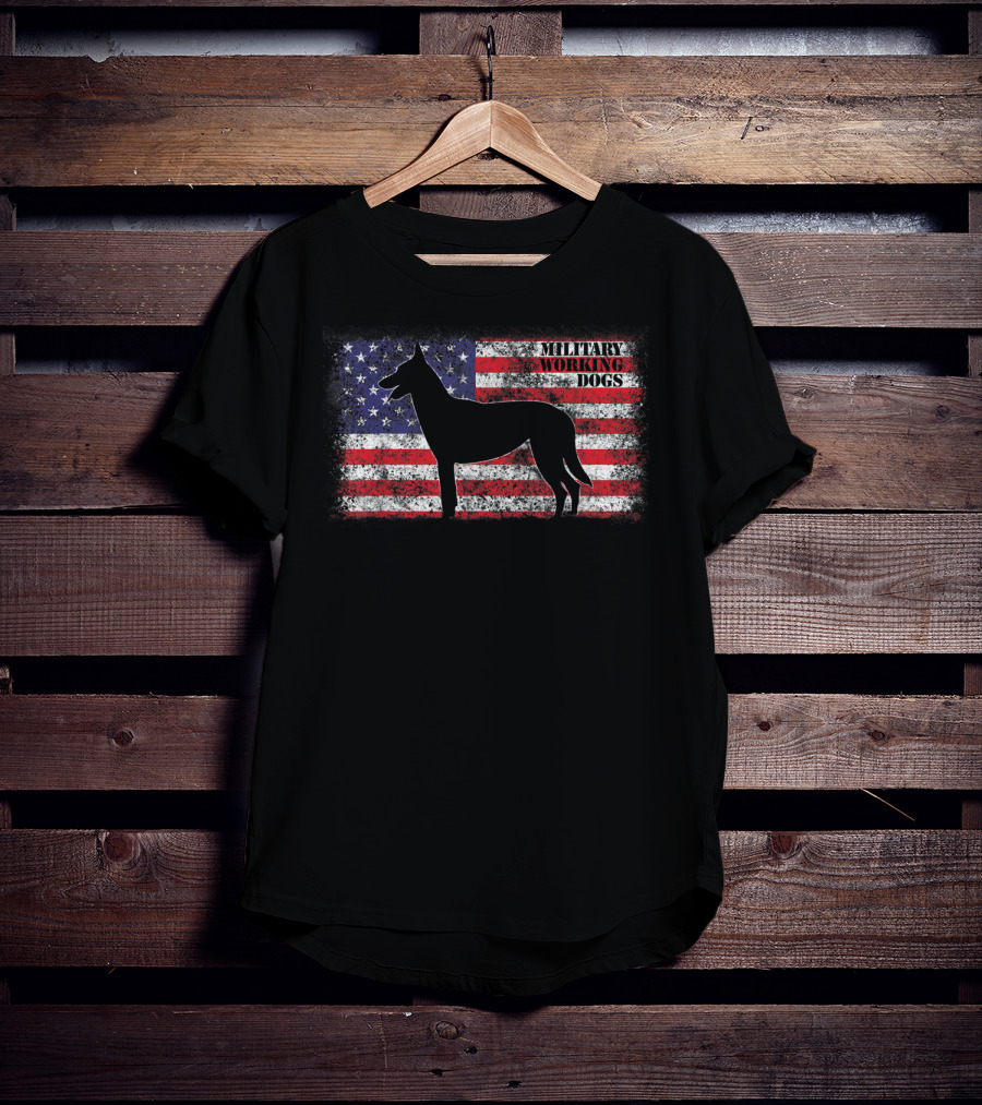 Military Working Dogs American Flag K9 Handler T-Shirt