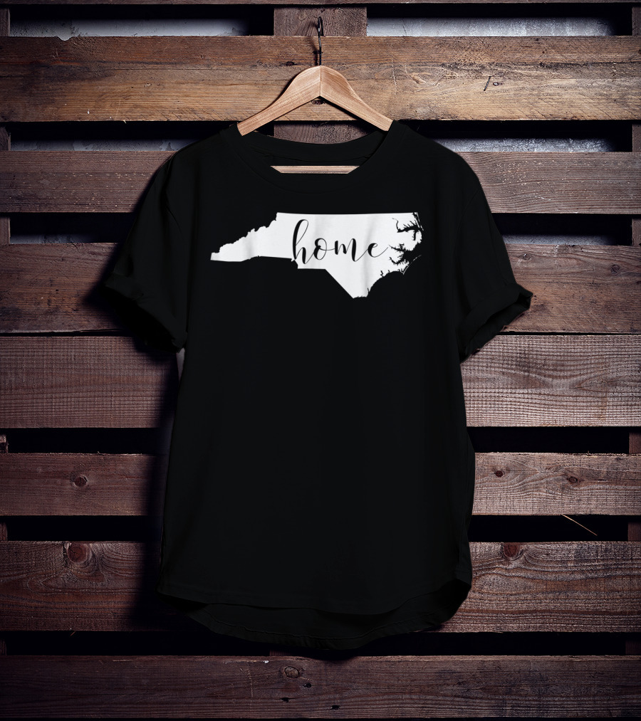NC HOME North Carolina State Silhouette Home Script Womens Blouse Souther T-Shirt