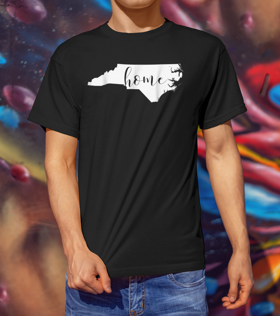 NC HOME North Carolina State Silhouette Home Script Womens Blouse Souther T-Shirt