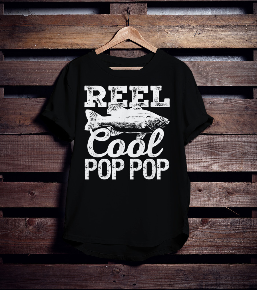 Reel Cool Pop Pop Fishing Outdoor Angler Bass Fish T-Shirt