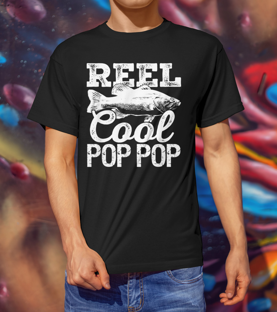 Reel Cool Pop Pop Fishing Outdoor Angler Bass Fish T-Shirt