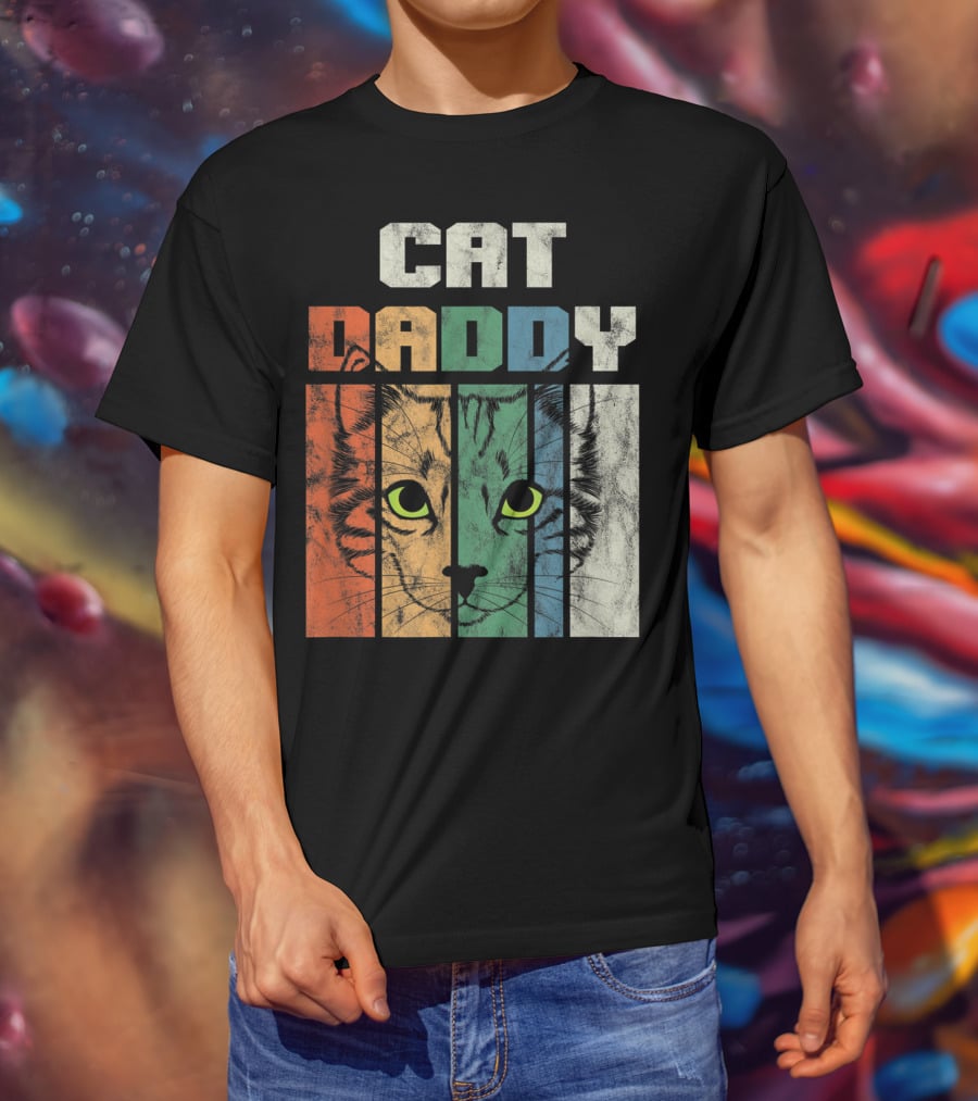 Retro Cat Daddy Cool Kitten Lover T-Shirt
