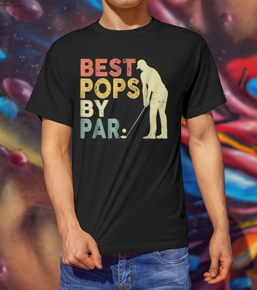 Best Pops By Par Golf Retro Vintage Golfer T-Shirt