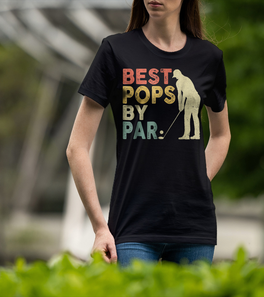 Best Pops By Par Golf Retro Vintage Golfer T-Shirt