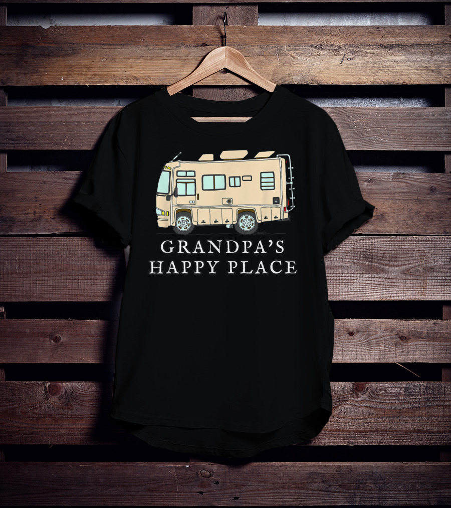 RV Grandpa's Happy Place Motorhome Adventure T-Shirt