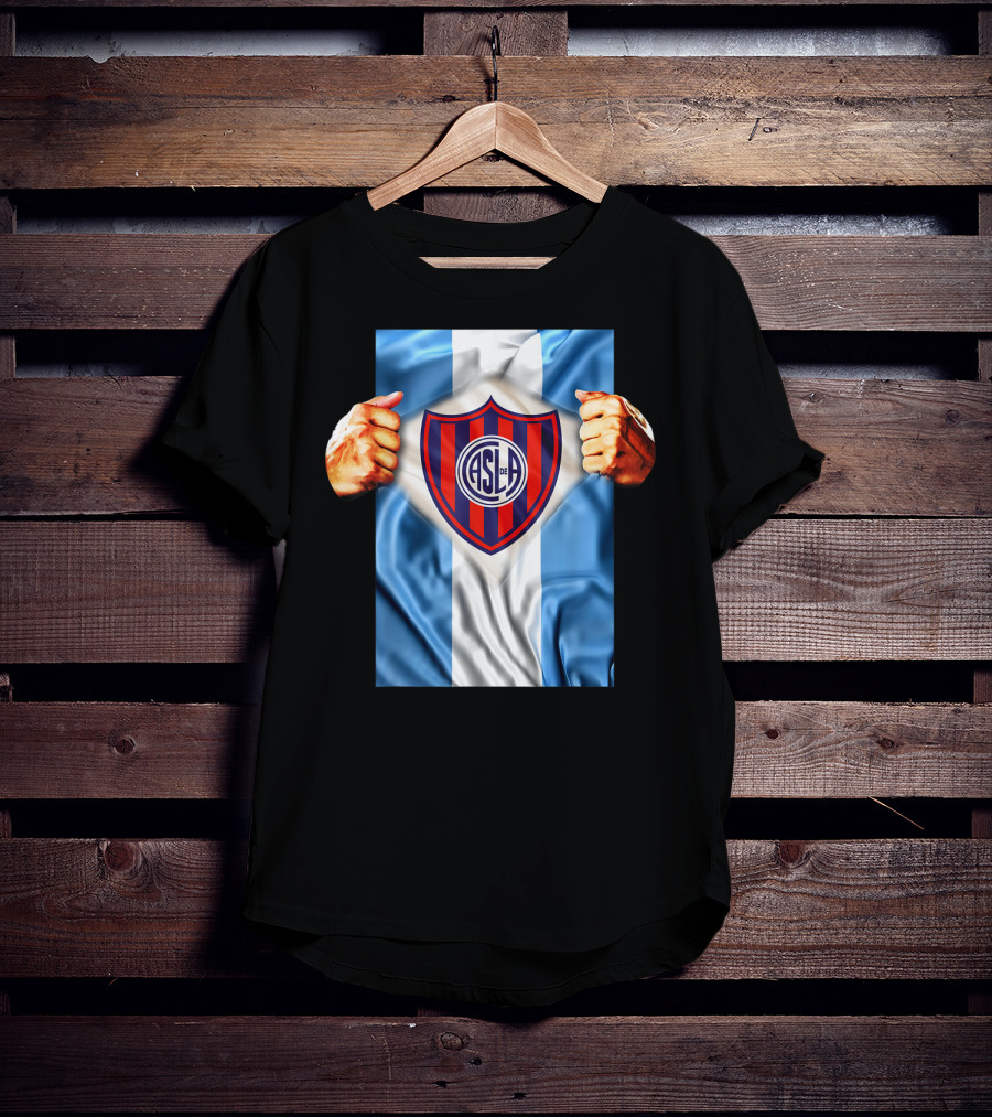 San Lorenzo Heartbeat ASL De Football Soccer Fans Logo Emblem T-Shirt