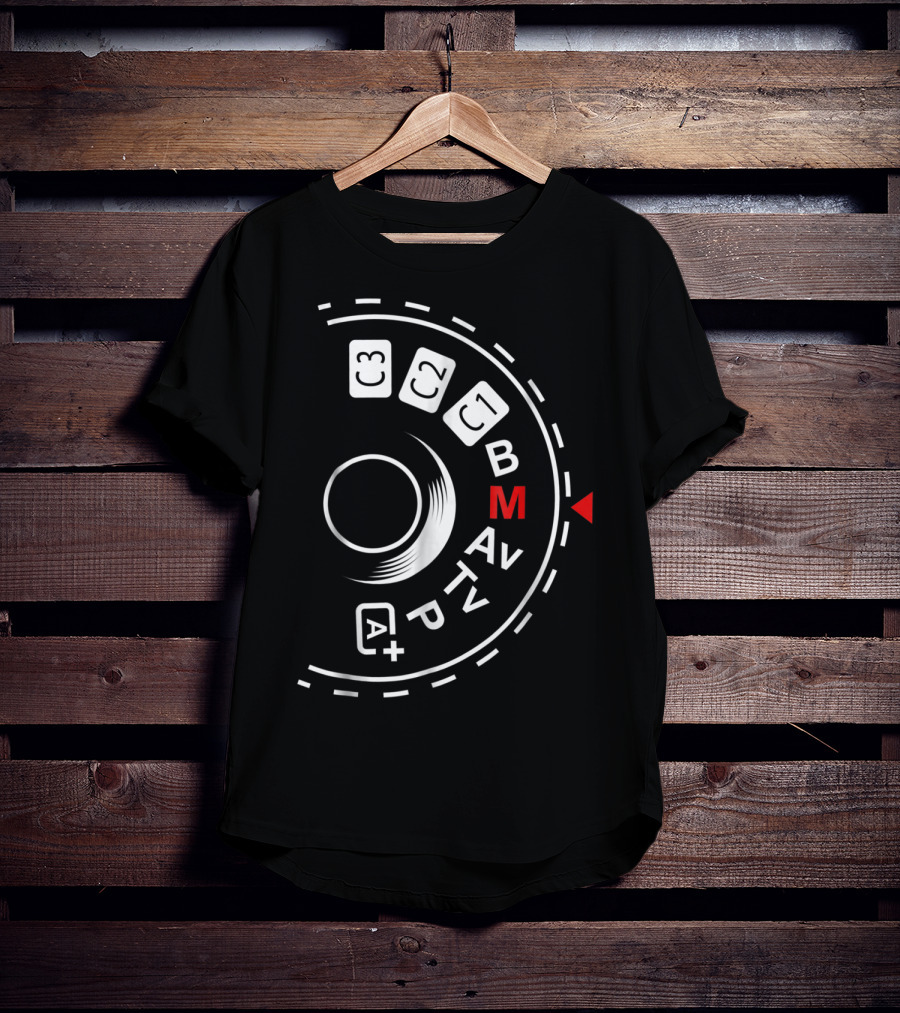 Photography Mode Dial B A M Av Tv P Iconography For Manual Shoot Enthusiasts T-Shirt