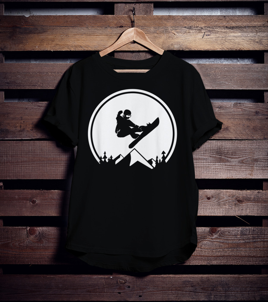 Snowboard Snowboarding Big Air Silhouette Mountain Jump T-Shirt