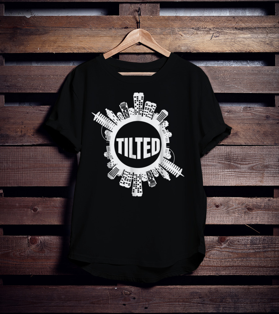 Tilted For Gamers And Gamer Girls City Skyline T-Shirt